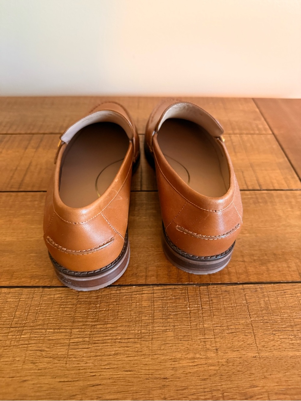 Cole Haan Women's Tan Leather Penny Loafers - Picture 5 of 10